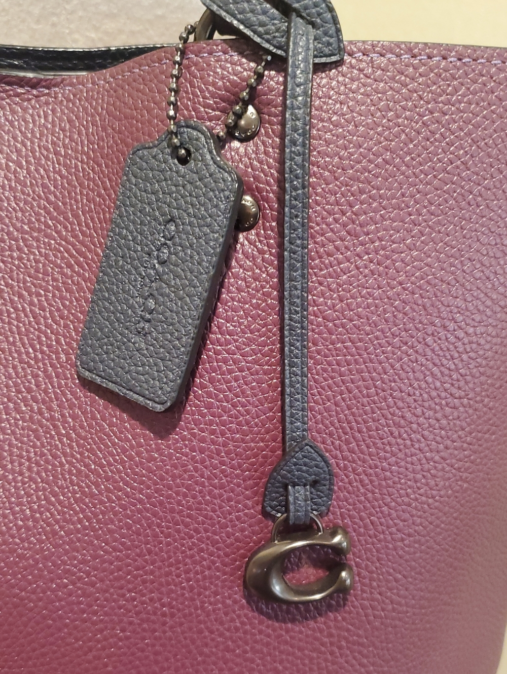 Like NEW Coach Plaza Tote In Boysenberry - Picture 4 of 14